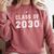 Class Of 2030 High School Graduation Date Kindergarten Shirt Comfort Colors Sweatshirt Crimson