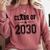 Class Of 2030 Shirt Graduation Comfort Colors Sweatshirt Crimson