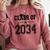 Class Of 2034 Shirt Graduation Comfort Colors Sweatshirt Crimson