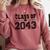 Class Of 2043 Grow With Me Graduation First Day Of School Comfort Colors Sweatshirt Crimson