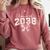 Coquette Bow Preppy Class Of 2038 Girly Girl 2038 Graduation Comfort Colors Sweatshirt Crimson
