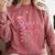Coquette Pink Bow Flowers Senior 2026 2027 Graduation Comfort Colors Sweatshirt Crimson