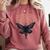 Cryptid Cryptozoology Mothman Introvert -Adults Butterfly Small Crew Neck Classic Fit Short Sleeve Polyester 100 Printed Blended Fabric Comfort Colors Sweatshirt Crimson