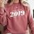 Cute Class Of 2019 Distressed Senior Graduation 2019 Comfort Colors Sweatshirt Crimson