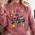 First Grade Graduation Monster Truck 1st Grade Graduate Comfort Colors Sweatshirt Crimson