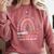 Goodbye 5TH Grade Graduation 2024 Hello 6TH Grade Rainbow Comfort Colors Sweatshirt Crimson