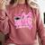 Graduation 2027 Senior 2027 Class Of 2027 Coquette Pink Girl Comfort Colors Sweatshirt Crimson