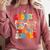 Groovy Goodbye 7th Grade Graduation Hello Summer Kids Comfort Colors Sweatshirt Crimson