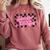 Groovy Senior Class Of 2026 Coquette Pink Bow Graduation Comfort Colors Sweatshirt Crimson