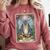 The Hermit Cat Tarot Card Introvert By Georgi Comfort Colors Sweatshirt Crimson