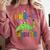 Kids Pre-K Graduate Brontosaurus Dino Pre Kindergarten Graduation Comfort Colors Sweatshirt Crimson