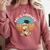 Kids Pre-K Graduate Sloth Cap And Gown Cute Preschool Graduation Comfort Colors Sweatshirt Crimson
