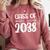 Kindergarten Class Of 2038 First Day School Graduation Girls Comfort Colors Sweatshirt Crimson