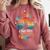 Last Day Of School Groovy Graduation School's Out For Summer Comfort Colors Sweatshirt Crimson