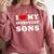 I Love My Introvert Sons I Heart My Introvert Sons Comfort Colors Sweatshirt Crimson