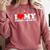I Love My Social Anxiety Heart Humor Introvert Statement Comfort Colors Sweatshirt Crimson