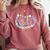 Next Stop Middle School Groovy Elementary School Graduation Comfort Colors Sweatshirt Crimson