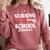 Nursing School Survivor 2025 RN ER Graduation Nurse Grad Comfort Colors Sweatshirt Crimson