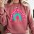 Pathologists' Assistant Graduation 2023 Boho Rainbow Comfort Colors Sweatshirt Crimson