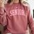 Preppy Varsity Pink Senior Graduation Comfort Colors Sweatshirt Crimson