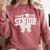 Retro Senior 2027 Girl Coquette Bow Class Of 2027 Graduation Comfort Colors Sweatshirt Crimson