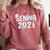Senior 2021 Grad Shirt 2021 Graduation Comfort Colors Sweatshirt Crimson