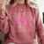 Senior 2026 Class Of 2026 Coquette Pink Bow Graduation Moms Comfort Colors Sweatshirt Crimson