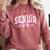 Senior 2026 Coquette Pink Bow Girls Class Of 2026 Graduation Comfort Colors Sweatshirt Crimson