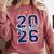 Senior 2026 Graduation Varsity Navy Blue On The Back Comfort Colors Sweatshirt Crimson