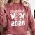 Senior Basketball Mom Class Of 2026 Graduation Premium Tri-Blend Comfort Colors Sweatshirt Crimson