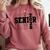 Senior Class Of 2026 Varsity Text Graduation Comfort Colors Sweatshirt Crimson
