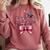 Senior Class Of 2027 Coquette Pink Bow Graduation 2027 Girls Comfort Colors Sweatshirt Crimson