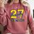 Senior Class Of 2027 Graduation Yellow And Blue On The Back Premium Tri-Blend Comfort Colors Sweatshirt Crimson