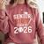 Senior Mom Class Of 2026 Graduate Baseball 2026 Graduation Comfort Colors Sweatshirt Crimson