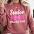 Senior Mom Class Of 2026 Pink Coquette Bow Graduation Comfort Colors Sweatshirt Crimson