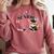 Senior Mom Class Of 2027 Cute Cat Graduation Pink Bows Girls Comfort Colors Sweatshirt Crimson