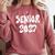 Senior Retro Class Of 2027 Graduation High School College Comfort Colors Sweatshirt Crimson