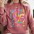 Tie Dye Happy Last Day Of School Graduation Teacher Student Comfort Colors Sweatshirt Crimson