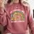 100th Day Of School Teachers Students Women Floral Books Comfort Colors Sweatshirt Orchid