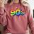 90s Retro Pop Art Rainbow Lips Nostalgia Costume 90s Comfort Colors Sweatshirt Orchid