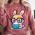 Adorable Book Lover Rabbit With Reading Glasses Cute Premium Comfort Colors Sweatshirt Orchid Adorable Book Lover Rabbit With Reading Glasses Cute Premium Comfort Colors Sweatshirt Orchid