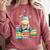 Adorable Donkey With Heart Sitting On Colorful Book Stack Comfort Colors Sweatshirt Orchid