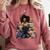 Back To School Afro Melanin Girl Reading Book Bookworm Comfort Colors Sweatshirt Orchid