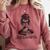 Book Lover Bent Over a Book Comfort Colors Sweatshirt Orchid