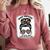 Book Lover What Happens At Book Club Stays Messy Bun Girls Comfort Colors Sweatshirt Orchid