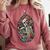 Book Lover Skeleton Reading With Dia De Los Muertos Flowers Comfort Colors Sweatshirt Orchid