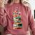 Book Stack With Flowers Reading Lover Bookish Comfort Colors Sweatshirt Orchid