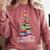 All Booked For Christmas Book Christmas Tree Lights Comfort Colors Sweatshirt Orchid