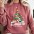 All Booked For Christmas Book Christmas Tree Lights Xmas Comfort Colors Sweatshirt Orchid