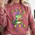 All Booked For Mardi Gras Crocodile Reading Book Teacher Comfort Colors Sweatshirt Orchid